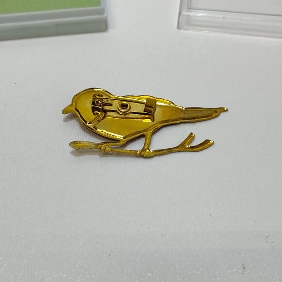 Bird-Themed Bookmark & Brooch Enamel Accents Sparrow Perfect Gift Vintage RARE - Picture 4 of 9